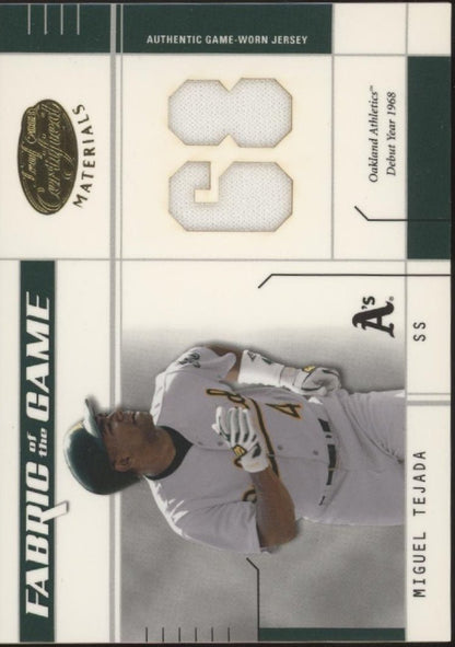 Miguel Tejada 2003 Leaf Certified Fabric of the Game Swatch 32/68 #FG - 19 - Collector Store LLC