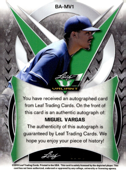 Miguel Vargas 2019 Leaf Caliant Gold Refractor Auto 3/10 #BA - MV1 - Collector Store LLC