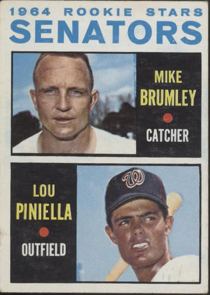 Mike Brumley / Lou Piniella 1964 Topps Senators Rookie Stars RC #167 VG #1 - Collector Store LLC