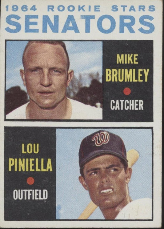 Mike Brumley / Lou Piniella 1964 Topps Senators Rookie Stars RC #167 VG #3 - Collector Store LLC