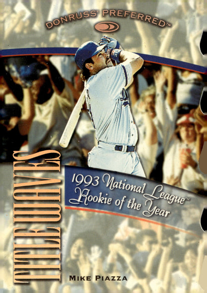 Mike Piazza 1998 Donruss Preferred Title Waves Die - Cut 1430/1993 #28 - Collector Store LLC
