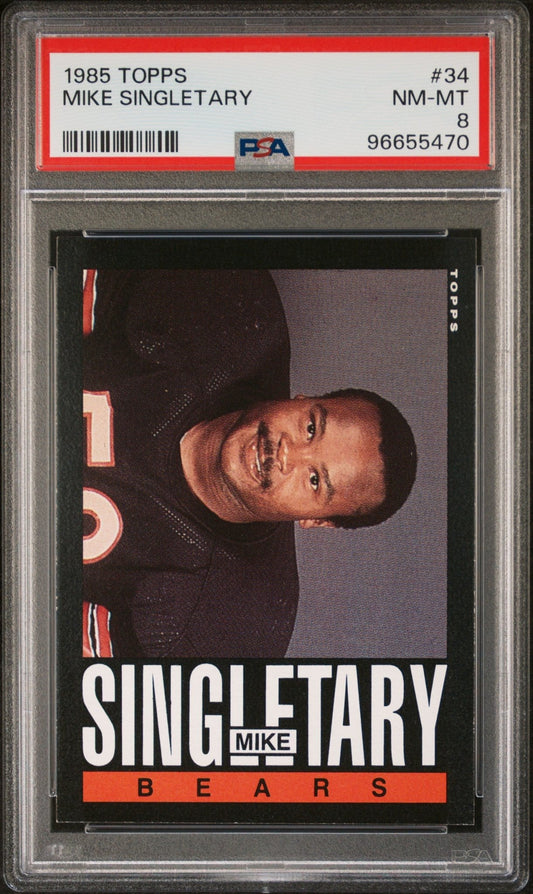 Mike Singletary 1985 Topps #34 PSA 8 - Collector Store LLC