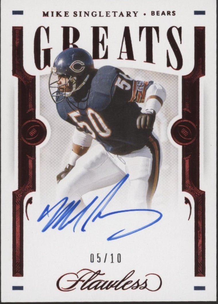 Mike Singletary 2021 Panini Flawless Greats Red Auto 05/10 #GR8 - MS1 - Collector Store LLC