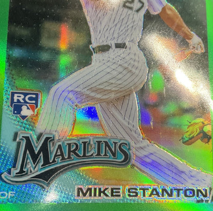 Mike Stanton 2010 Topps Chrome Green Refractor RC 156/599 #190 - Collector Store LLC