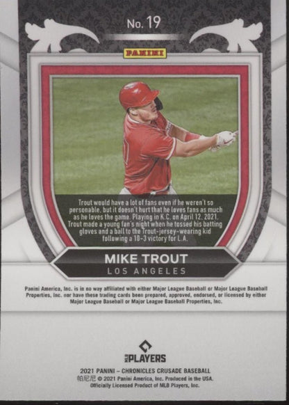 Mike Trout 2021 Panini Chronicles Crusade #19 - Collector Store LLC