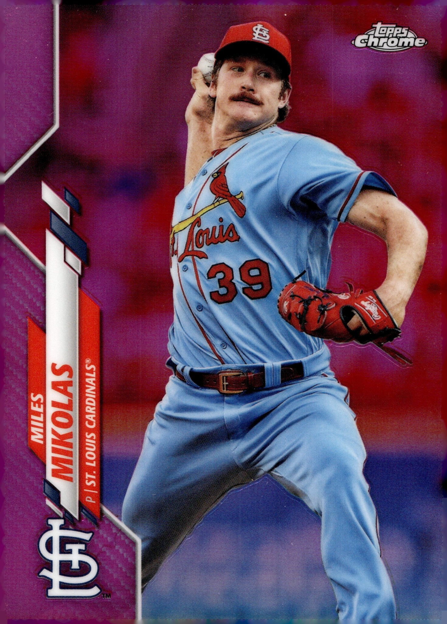 Miles Mikolas 2020 Topps Chrome Fuchsia Refractor #180 - Collector Store LLC