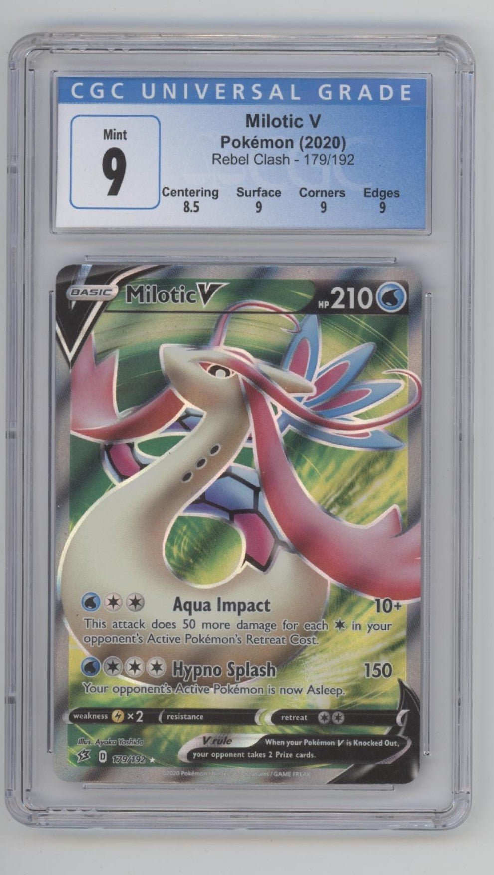 Milotic V Pokemon Rebel Crash #179 CGC 9 - Collector Store LLC