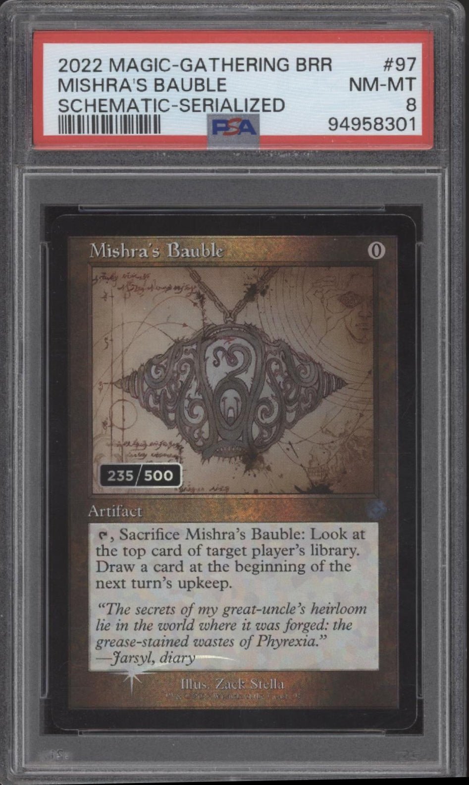 Mishra's Bauble Magic the Gathering Brother's War Schematic 235/500 #97 PSA 8 - Collector Store LLC