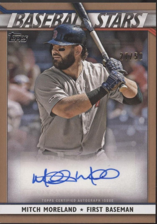 Mitch Moreland 2020 Topps Series 2 Baseball Stars Auto 27/50 #BSA - MM - Collector Store LLC