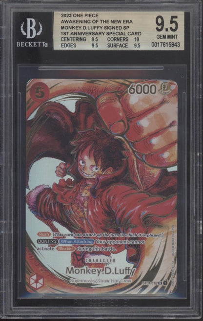 Monkey D Luffy One Piece Awakening of the New Era 1st Special Signed SP BGS 9.5 Monkey D Luffy One Piece Awakening of the New Era 1st Special Signed SP BGS 9.5