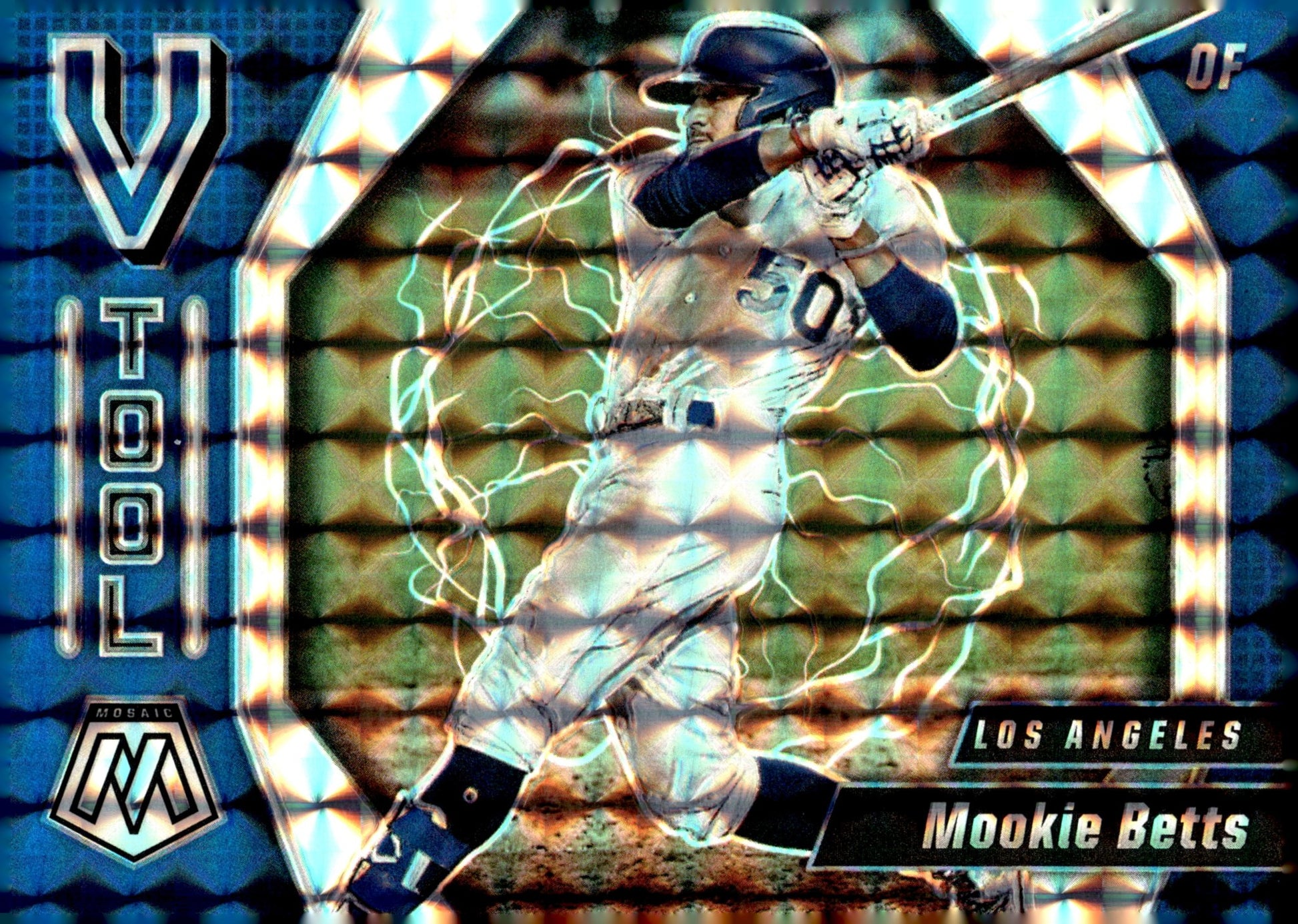 Mookie Betts 2021 Panini Mosaic V Tools Blue Prizm #VT8 - Collector Store LLC