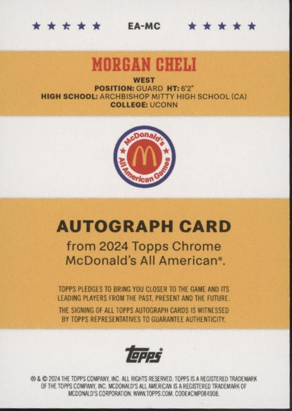 Morgan Cheli 2024 Topps Chrome McDonald's All American Auto EA - MC - Collector Store LLC