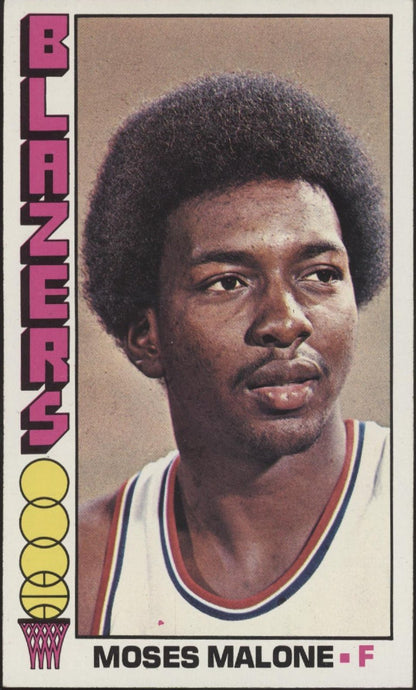 Moses Malone 1976 - 77 Topps Oversized #101 Portland Trail Blazers EX - Collector Store LLC