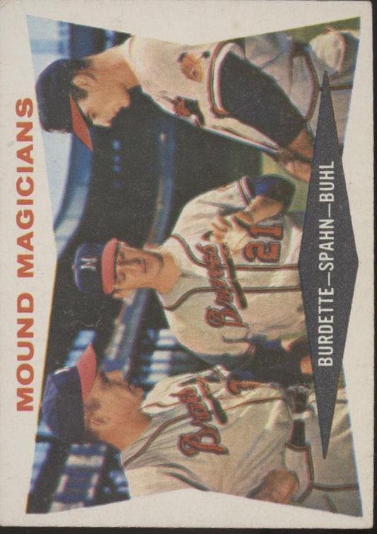 Mound Magicians 1960 Topps Burdette / Spahn / Buhl #230 VG - EX #2 - Collector Store LLC