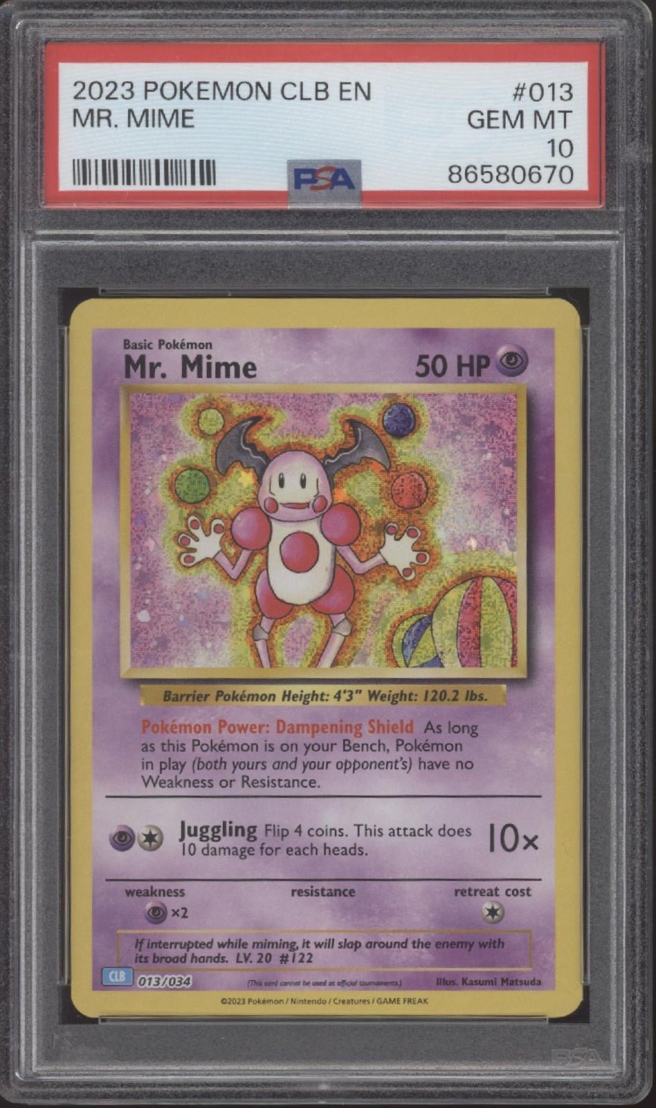 Mr. Mime Pokemon Celebrations #013 PSA 10 - Collector Store LLC