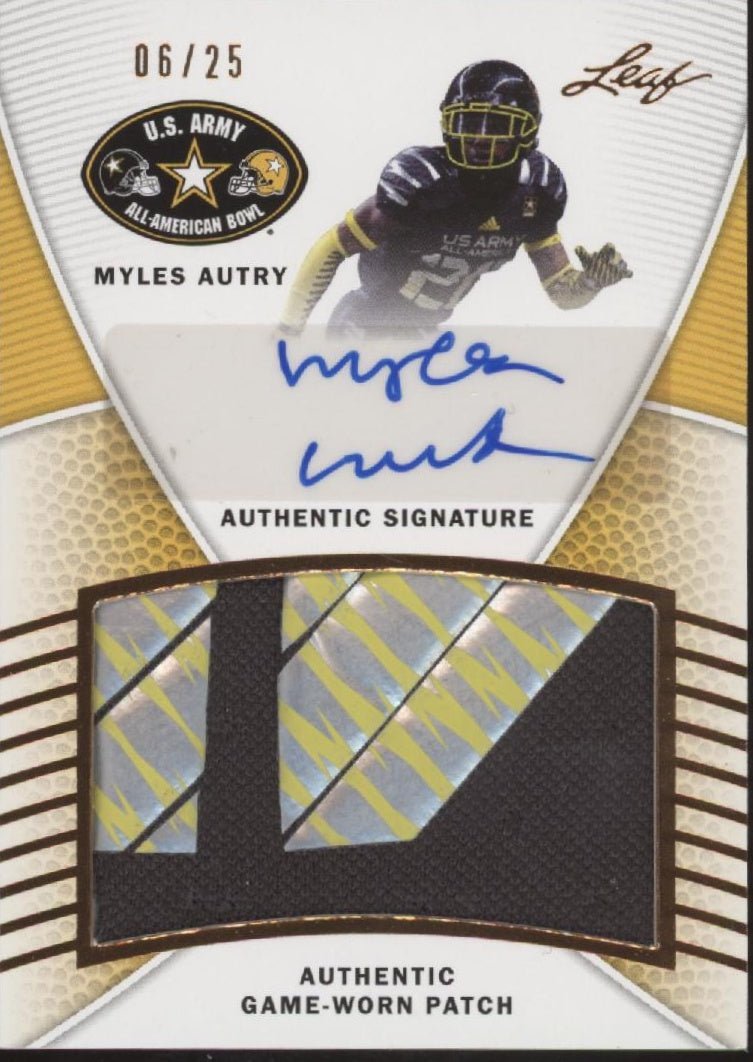 Myles Autry 2014 Leaf US Army All American Bown Swatch Auto 06/25 #PA - MA2 - Collector Store LLC