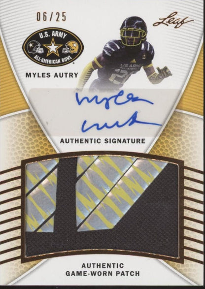 Myles Autry 2014 Leaf US Army All American Bown Swatch Auto 06/25 #PA - MA2 - Collector Store LLC