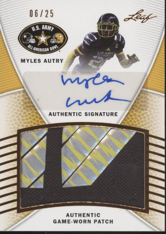 Myles Autry 2014 Leaf US Army All American Bown Swatch Auto 06/25 #PA - MA2 - Collector Store LLC