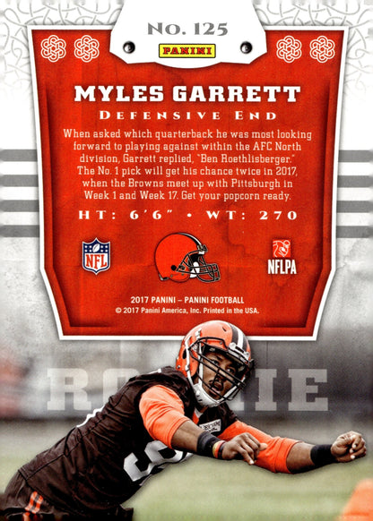 Myles Garrett 2017 Panini RC #125 - Collector Store LLC