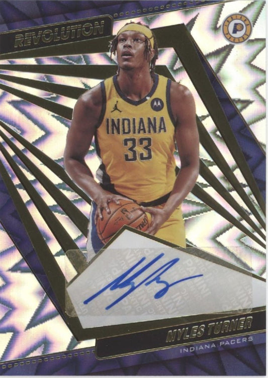 Myles Turner 2021 - 22 Panini Revolution Fractal Auto 062/100 #AG - MTN - Collector Store LLC