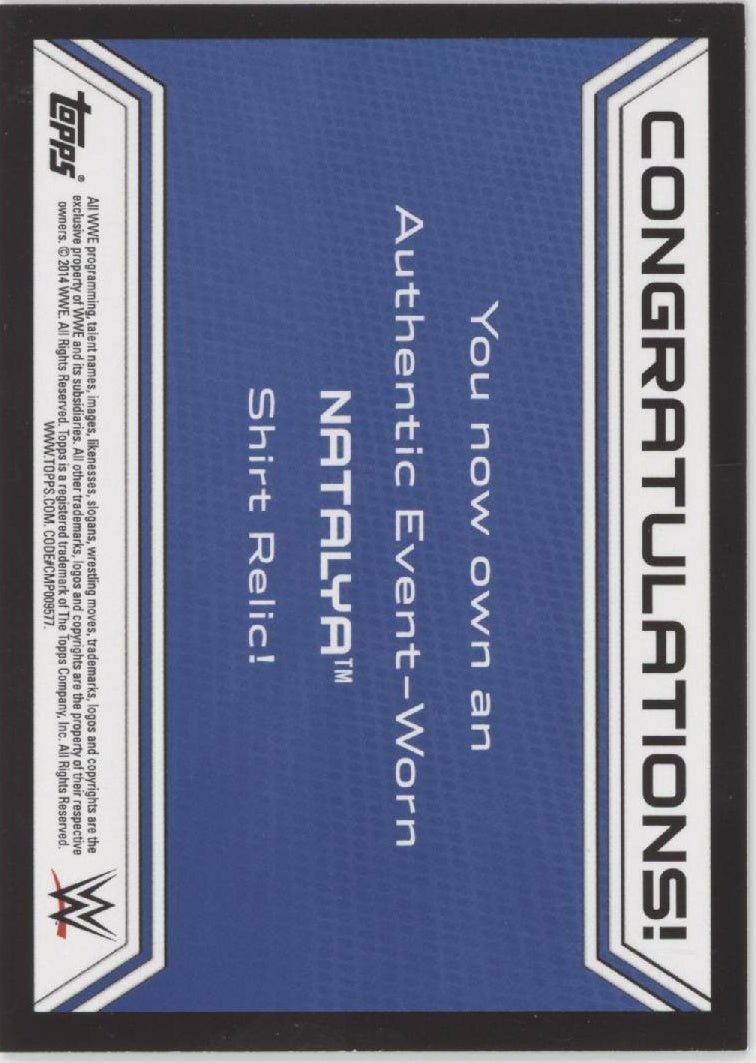 Natalya 2014 Topps WWE Shirt Swatch Card - Collector Store LLC