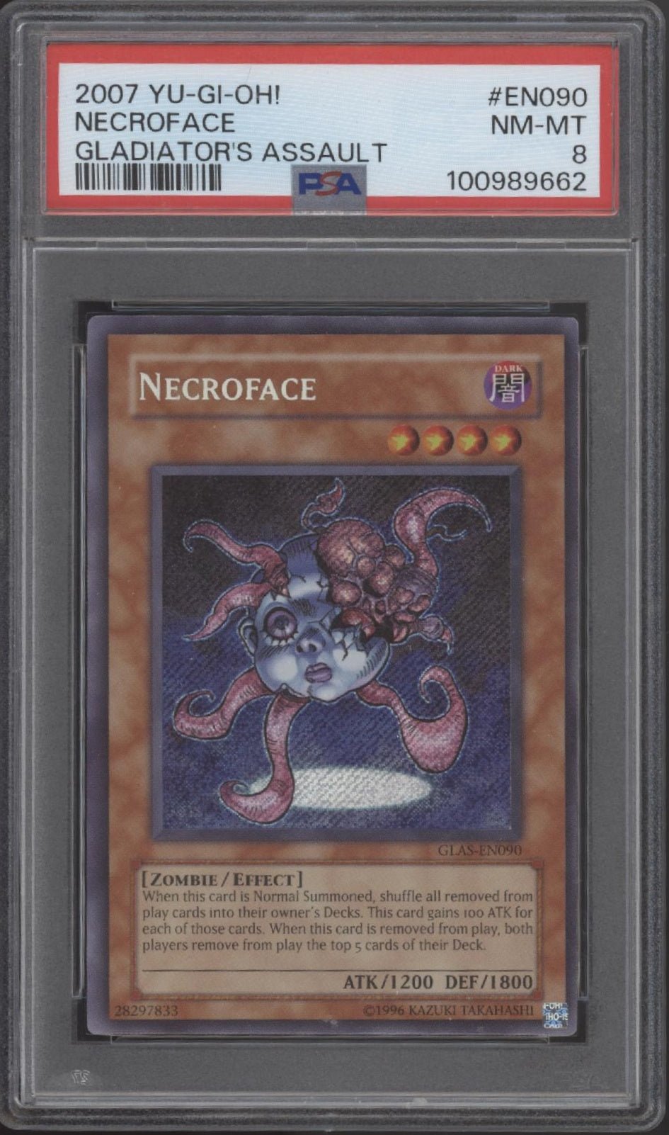 Necroface Yu - Gi - Oh! Gladiator's Assault #EN090 PSA 8 - Collector Store LLC