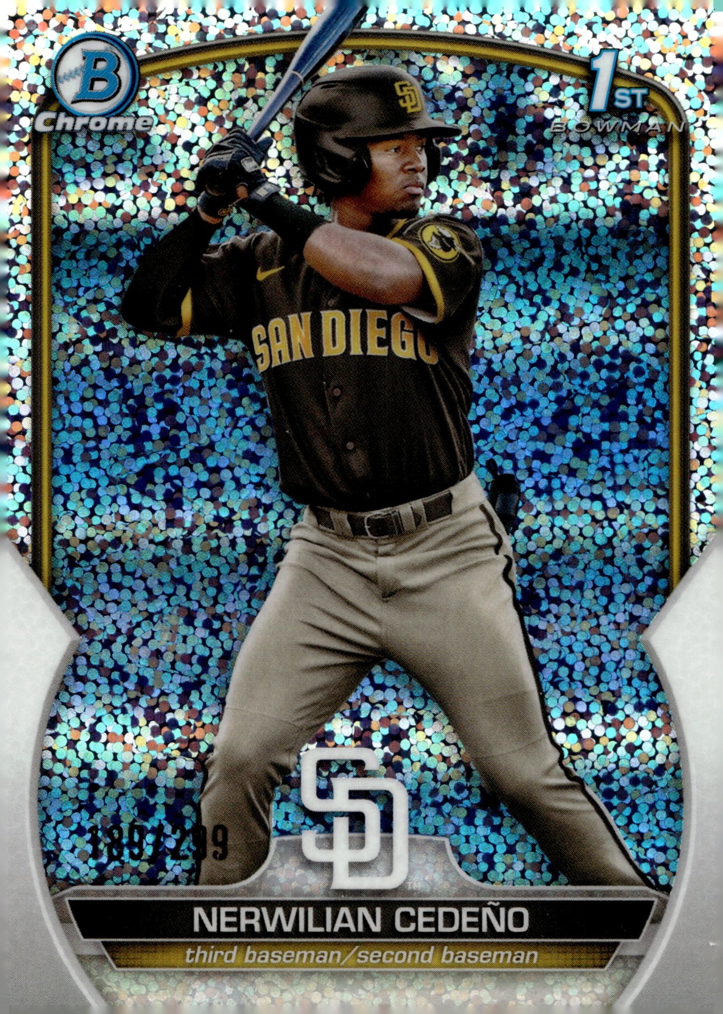 Nerwilian Cedeno 2023 Bowman Chrome Speckle Refractor 189/299 #BCP - 81 - Collector Store LLC