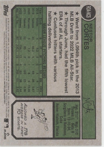Nestor Cortes 2023 Topps Heritage Auto #ROA - NCS - Collector Store LLC