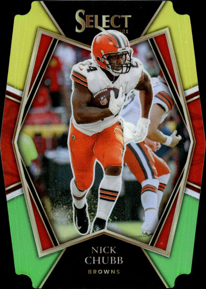 Nick Chubb 2021 Panini Select Die - Cut Tri Color Prizm #110 - Collector Store LLC