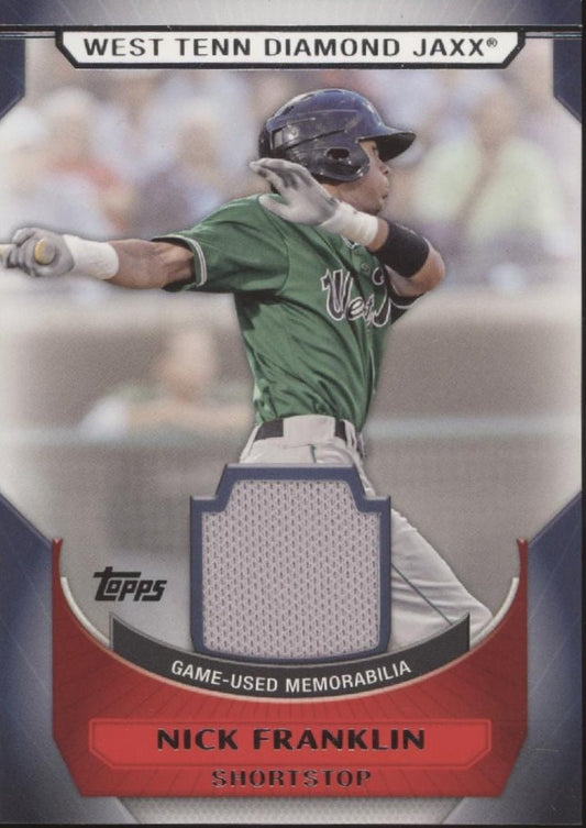 Nick Franklin 2011 Topps Pro Debut West Tenn Diamond Jaxx Swatch #MM - NF - Collector Store LLC