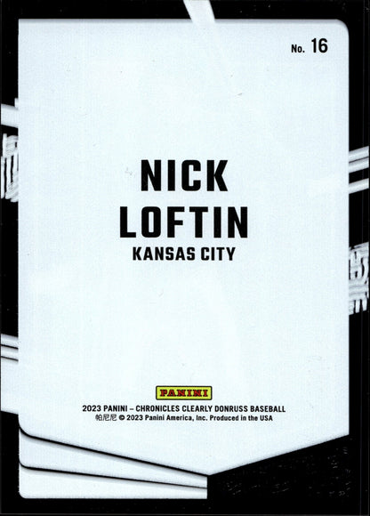 Nick Loftin 2023 Panini Chronicles Clearly Donruss 47/50 #16 - Collector Store LLC