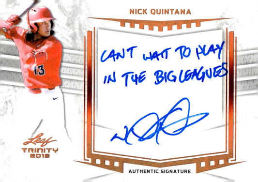 Nick Quintana 2019 Leaf Trinity Auto #A - NQ1 - Collector Store LLC