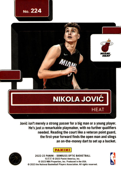 Nikola Jovic 2022 - 23 Panini Donruss Optic Rated Rookie RC #224 - Collector Store LLC