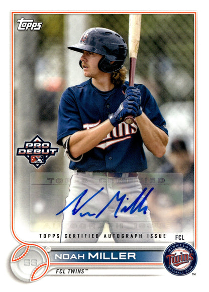 Noah Miller 2022 Topps Pro Debut Auto #PD - 61 - Collector Store LLC