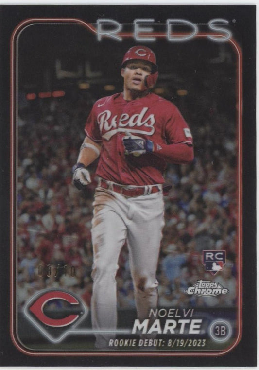 Noelvi Marte 2024 Topps Chrome Update Series Black Refractor RC 08/10 #USC91 - Collector Store LLC