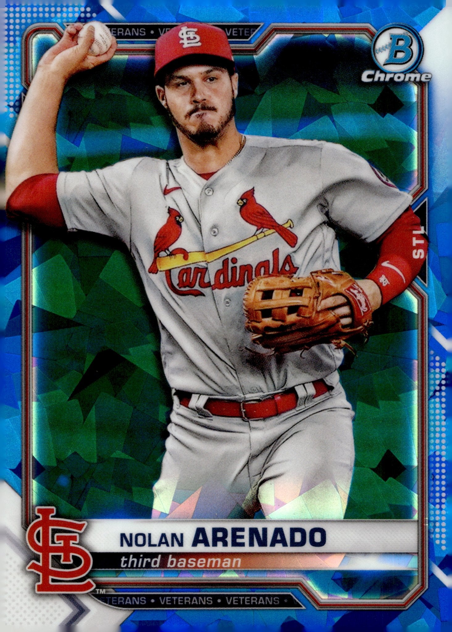 Nolan Arenado 2021 Bowman Chrome Veterans Blue Ice Refractor #67 - Collector Store LLC