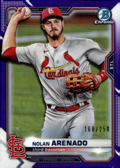 Nolan Arenado 2021 Bowman Chrome Veterans Purple Refractor 068/150 #67 - Collector Store LLC