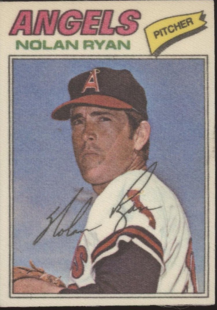 Nolan Ryan 1977 Topps Cloth Stickers #40 California Angels EX - NM - Collector Store LLC