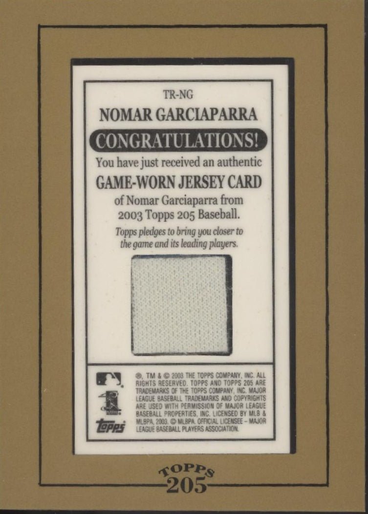 Nomar Garciaparra 2003 Topps 205 Mini Framed Swatch #TR - NG - Collector Store LLC