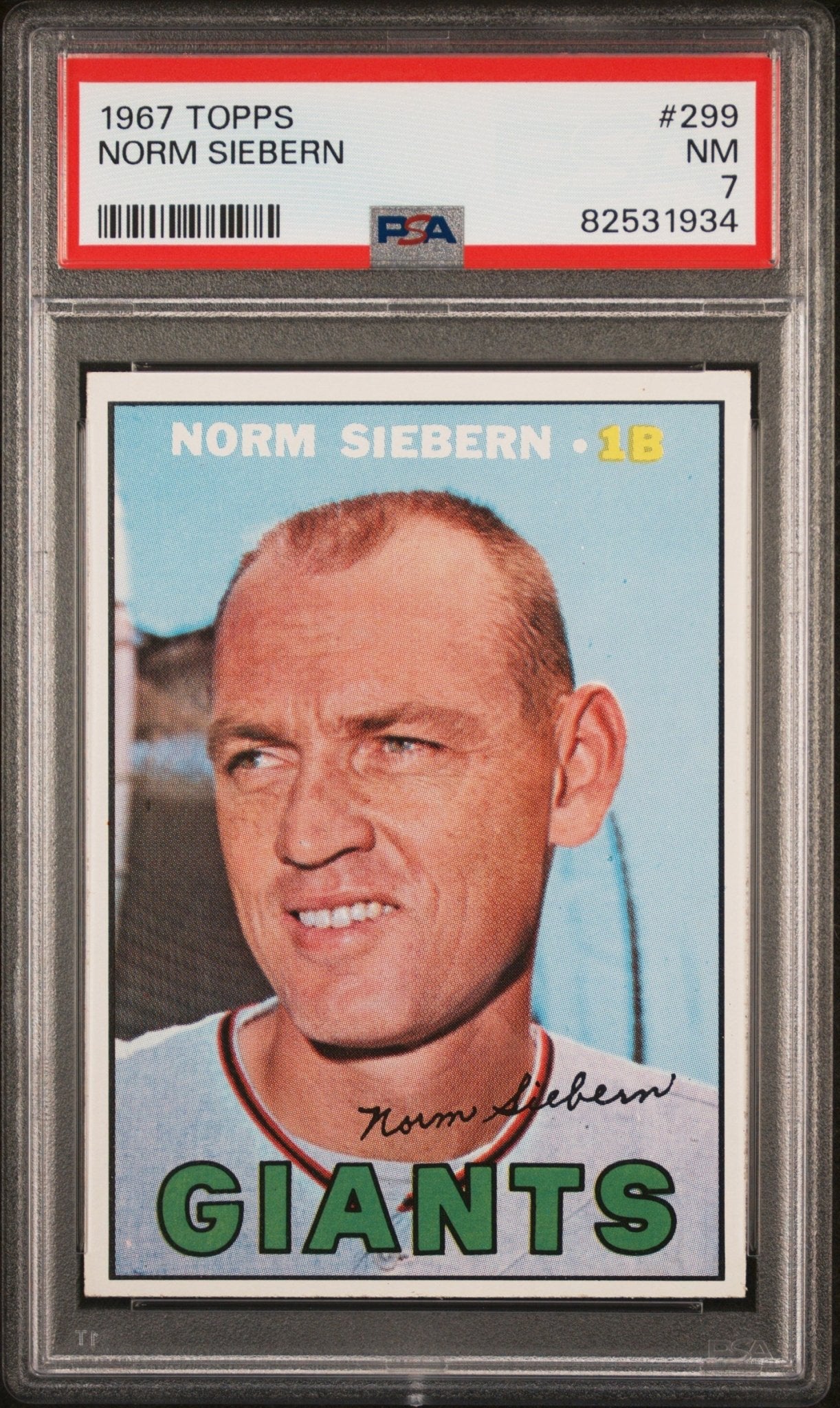 Norm Siebern 1967 Topps #299 PSA 7 - Collector Store LLC