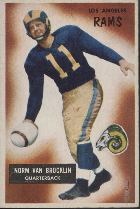 Norm Van Brocklin 1955 Bowman #32 Los Angeles Rams EX - Collector Store LLC