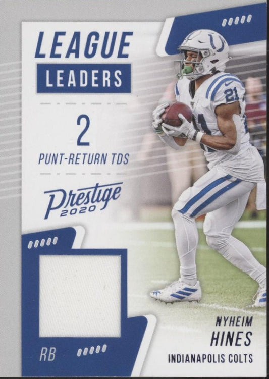 Nyheim Hines 2020 Panini Prestige League Leaders Xtra Points Swatch #LL - NH - Collector Store LLC