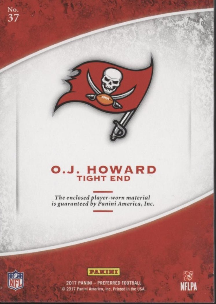 OJ Howard 2017 Panini Preferred Crown Royale Rookie Silhouette Swatch RC #37 - Collector Store LLC