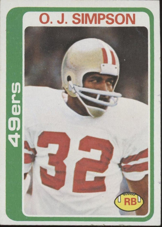 OJ Simpson 1978 Topps #400 San Francisco 49ers EX - Collector Store LLC