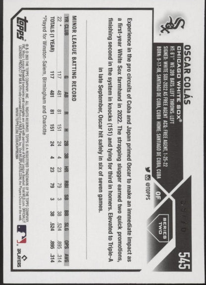 Oscar Colas 2023 Topps Series 2 Independence Day RC 59/76 #545 - Collector Store LLC