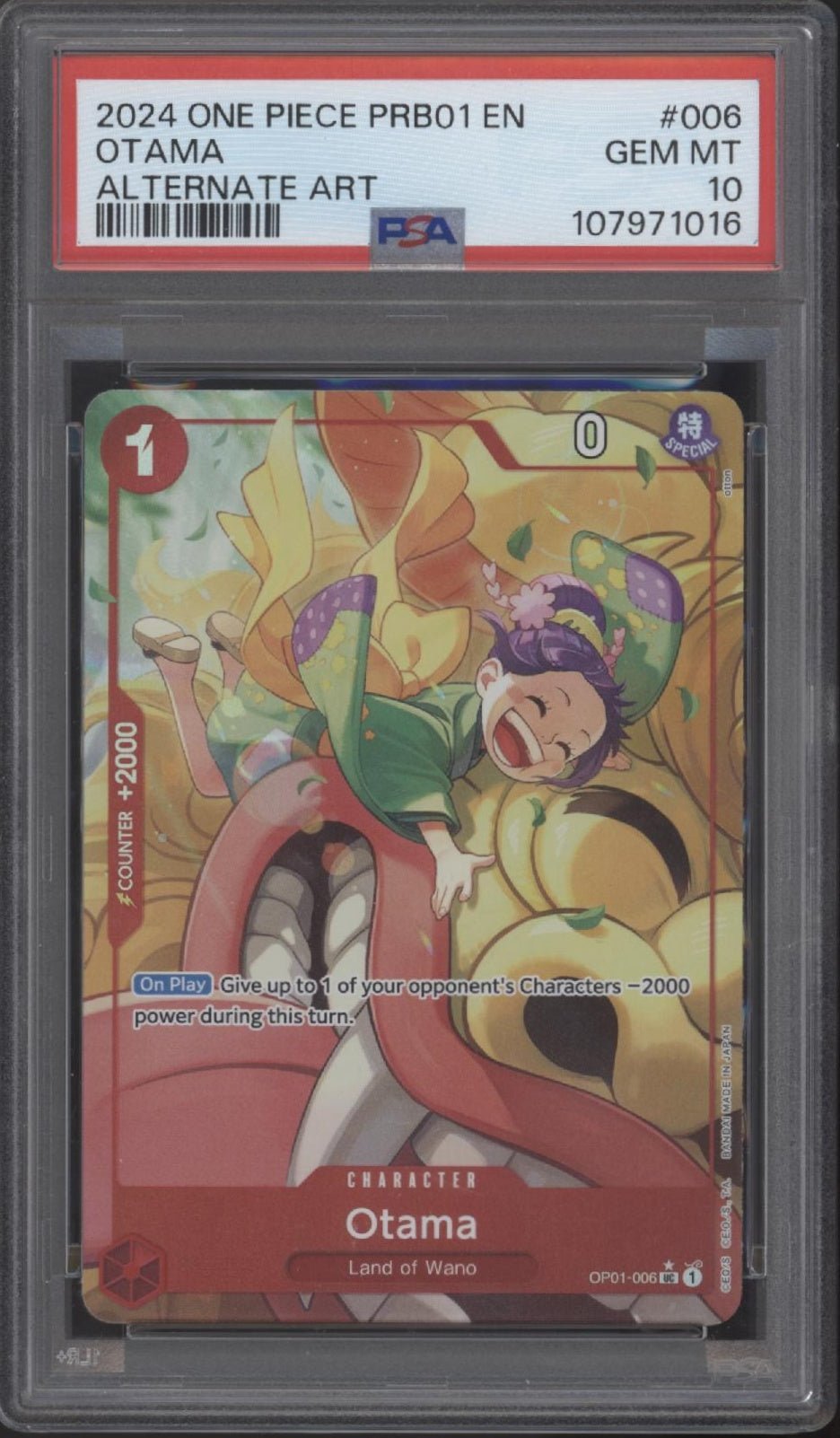 Otama One Piece Card Game The Best Alternate Art 006 PSA 10 - Collector Store LLC