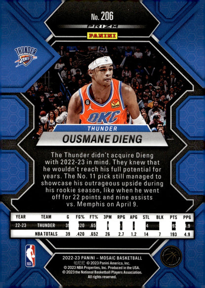 Ousmane Dieng 2022 - 23 Panini Mosaic Yellow Prizm RC #206 - Collector Store LLC