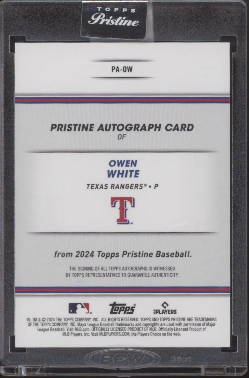 Owen White 2024 Topps Pristine RC Auto #RA - OW - Collector Store LLC