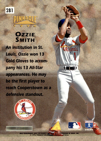 Ozzie Smith 1996 Pinnacle Hardball Heroes #281 - Collector Store LLC