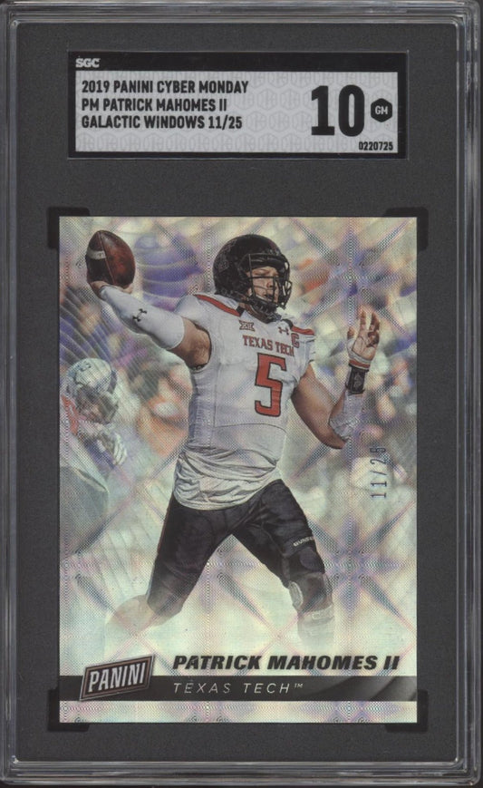 Patrick Mahomes II 2019 Panini Cyber Monday Galactic Windows 11/25 #PM SGC 10 - Collector Store LLC